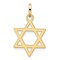 14K Yellow Gold Star of David Pendant Charm Jewelry 21mm x 14mm